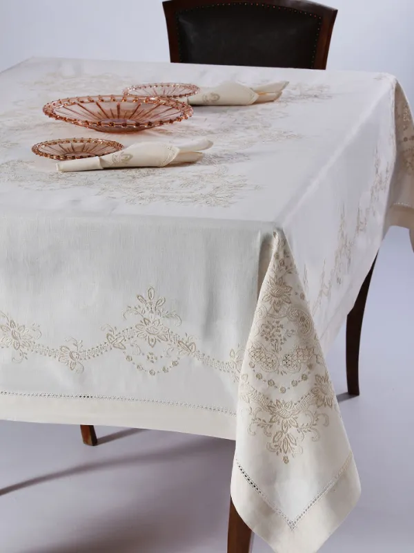 Προϊόν Χειροποίητο τραπεζομάντηλο 3X43 (170cm x 220cm) μπέζ Εικόνα