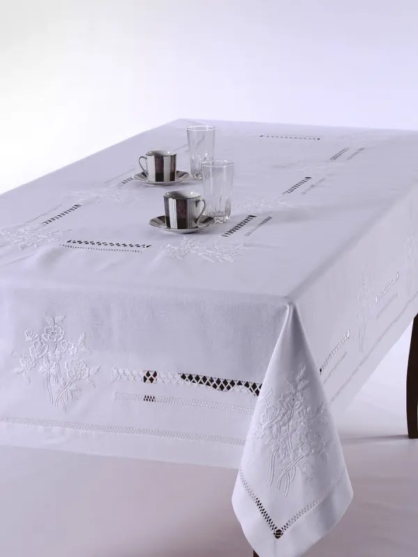 Προϊόν Χειροποίητο τραπεζομάντηλο 232 (170cm x 270cm) λευκό Εικόνα