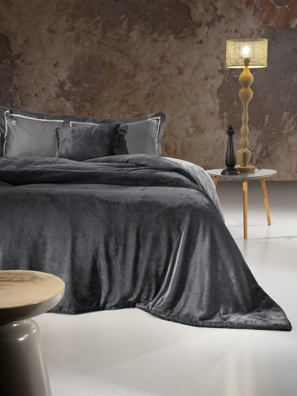 Προϊόν Σετ 2τμχ Κουβέρτα Velvet Anthracite  Εικόνα