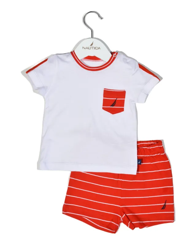 Προϊόν Σετ T-Shirt & Shorts Jersey Organic Design 16 Κόκκινο Ριγέ 74cm Εικόνα