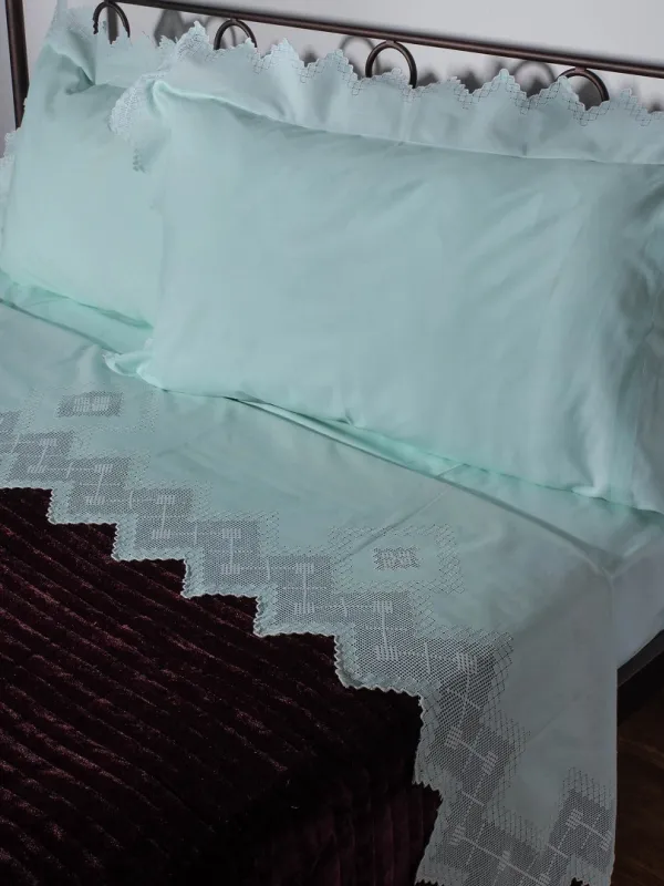 Προϊόν ΧΕΙΡΟΠΟΙΗΤΟ ΣΕΝΤΟΝΙ 712 ΦΙΛΤΙΡΕ ΤΕΣΣΑΡΩΝ ΤΕΜΑΧΙΩΝ (225CM X 270CM) ΠΡΑΣΙΝΟ Εικόνα