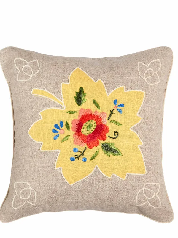 Προϊόν ΜΑΞΙΛΑΡΟΘΗΚΗ (45cm x 45cm) λινό λουλούδι3 Εικόνα