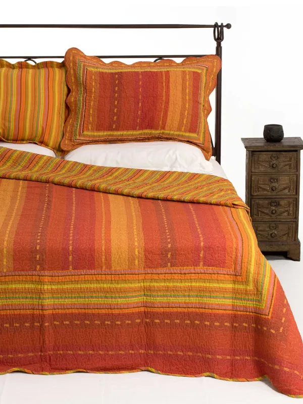 Προϊόν ΚΟΥΒΕΡΛΙ  σετ (220cm x 240cm + 2 x 50cm x 70cm) 8013 πορτοκαλί Εικόνα