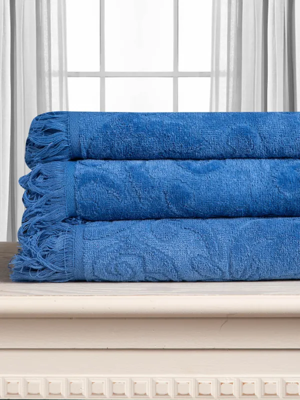 Προϊόν Βαμβακερή ζακάρ πετσέτα ALICIA 520gsm (50cm x 100cm) cobalt Εικόνα