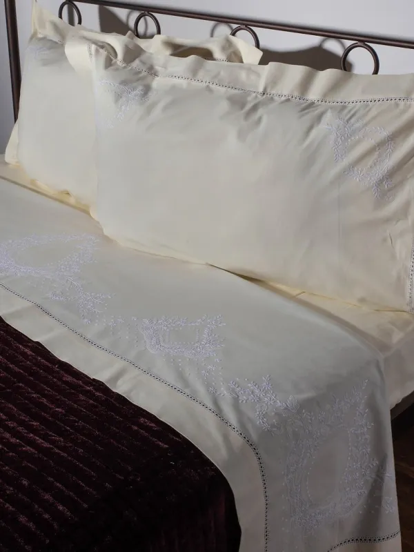 Προϊόν ΧΕΙΡΟΠΟΙΗΤΟ ΣΕΝΤΟΝΙ 624 ΤΕΣΣΑΡΩΝ ΤΕΜΑΧΙΩΝ (225CM X 270CM) ΚΙΤΡΙΝΟ Εικόνα