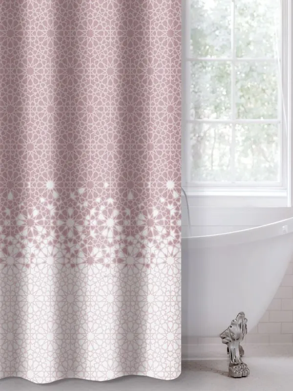 Προϊόν Κουρτίνα Μπάνιου Abstract Des 117 Pudra με Κρίκους  Εικόνα