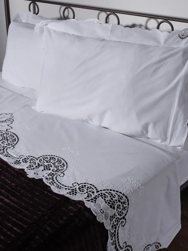 Προϊόν ΧΕΙΡΟΠΟΙΗΤΟ ΚΗΠΟΥΡ ΣΕΝΤΟΝΙ 6105 ΤΕΣΣΑΡΩΝ ΤΕΜΑΧΙΩΝ (225CM X 270CM) ΛΕΥΚΟ Εικόνα