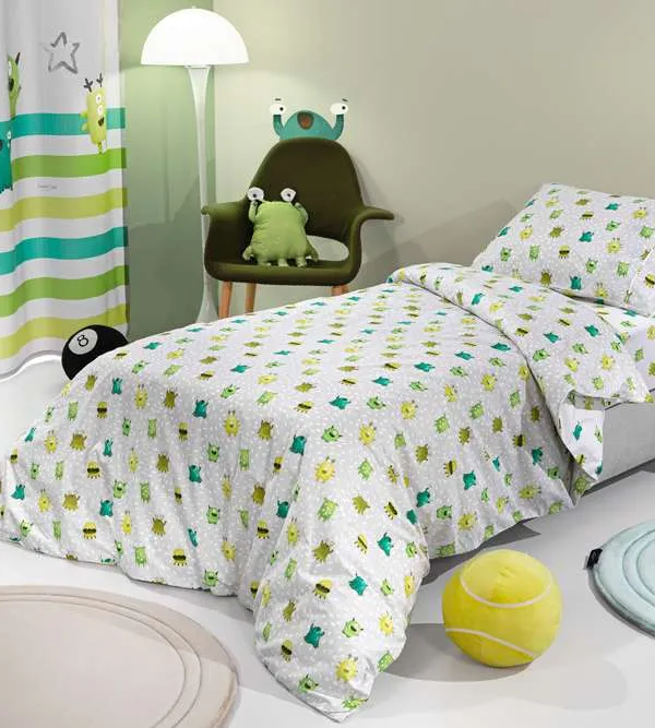 Προϊόν Σετ 3τμχ. Παιδικά Σεντόνια Monsters Lime (Λάστιχο) Εικόνα