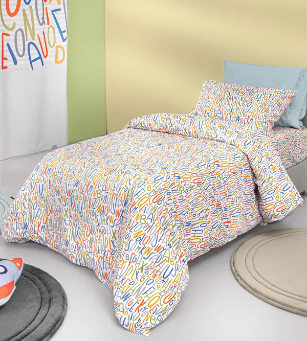 Προϊόν Σετ 2τμχ Παιδική Παπλωματοθήκη Letters Multi  Εικόνα