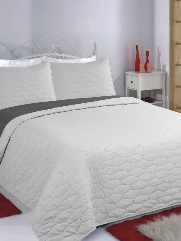 Προϊόν ΚΟΥΒΕΡΛΙ σετ (170cm x 220cm + 1 x 50cm x 70cm) RUBY grey/anthracite Εικόνα