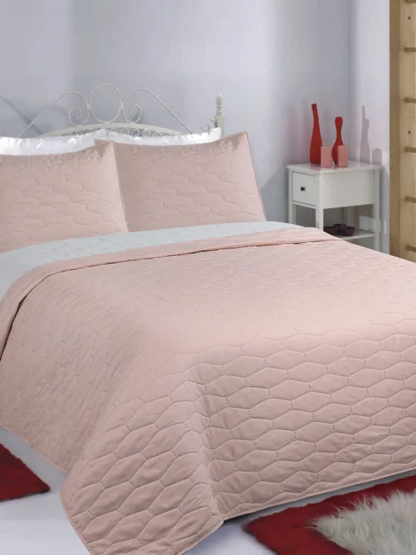 Προϊόν ΚΟΥΒΕΡΛΙ σετ (240cm x 260cm + 2 x 50cm x 70cm) RUBY pink/grey Εικόνα