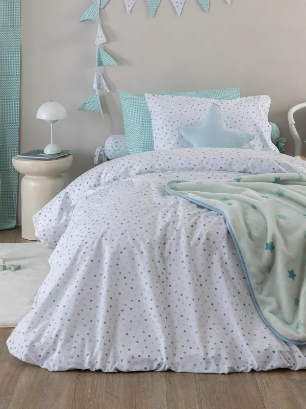 Προϊόν Σεντόνι Μονό 110x200+35 BB101 AQUA Με Λάστιχο Εικόνα