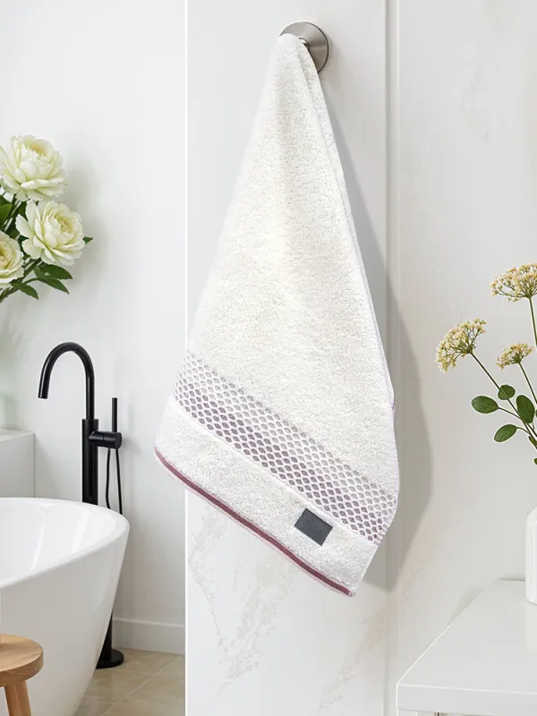 Προϊόν LINO Πετσέτα Προσώπου (50x90) Igalo Λευκό/Ροζ Εικόνα