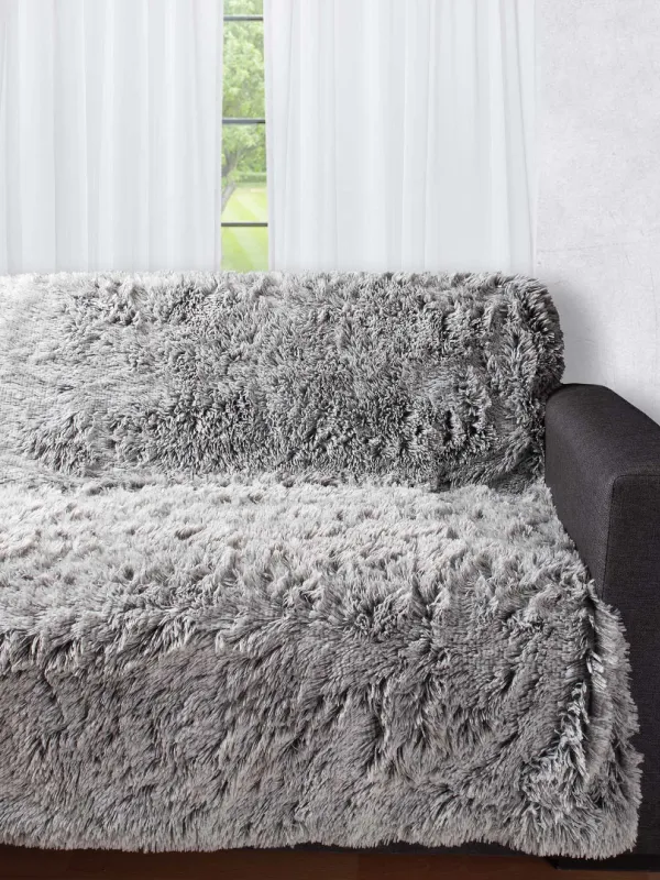 Προϊόν Διακοσμητικό μαλλιαρό ριχτάρι 5336 (145cm x 195cm) δίχρωμο/μαύρη βάση Εικόνα