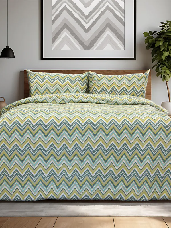 Προϊόν LINO Σετ Σεντόνια Με Λάστιχο (105x200+32) Flots Πετρόλ Εικόνα