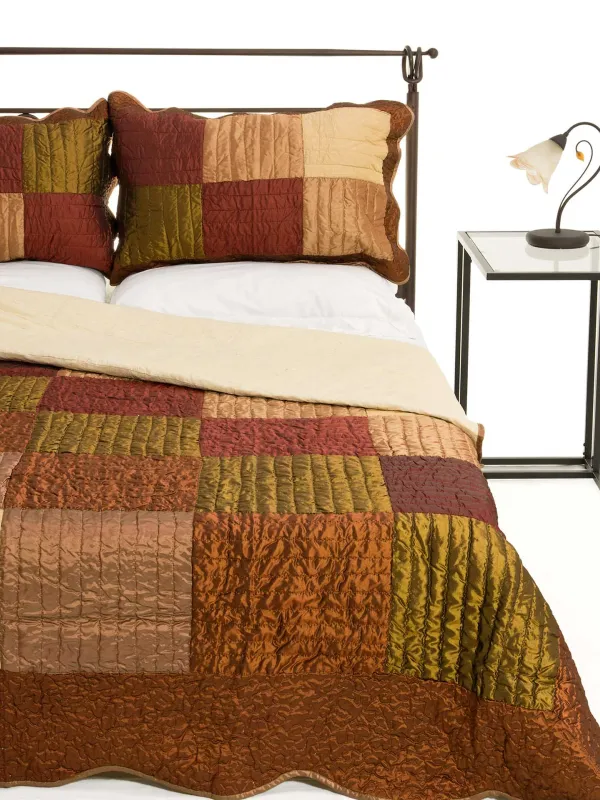 Προϊόν ΚΟΥΒΕΡΛΙ σετ (220cm x 240cm + 2 x 50cm x 70cm)  6155 κεραμιδί Εικόνα