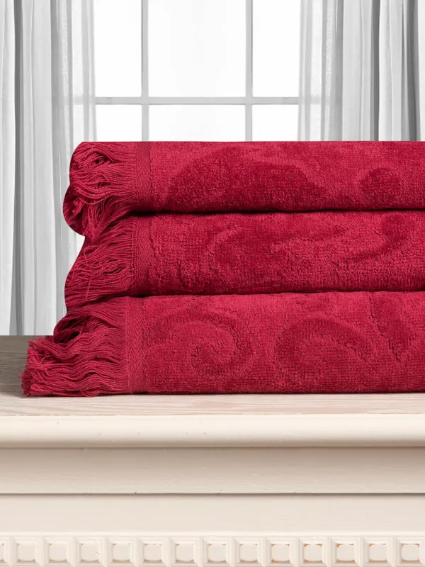 Προϊόν Βαμβακερή ζακάρ πετσέτα ALICIA 520gsm (50cm x 100cm) κόκκινο Εικόνα