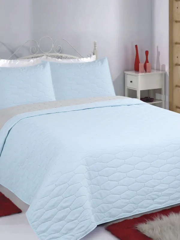 Προϊόν ΚΟΥΒΕΡΛΙ σετ (170cm x 220cm + 1 x 50cm x 70cm) RUBY sky blue/ grey Εικόνα