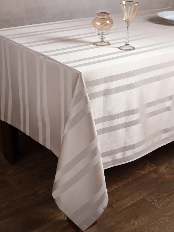 Προϊόν Ριγέ τραπεζομάντηλο dimitra (150cm x 230cm) ivory Εικόνα