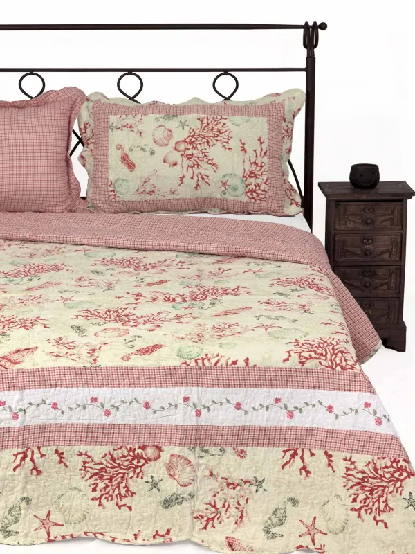 Προϊόν ΚΟΥΒΕΡΛΙ σετ (220cm x 240cm + 2 x 50cm x 70cm) 1017 ρόζ Εικόνα