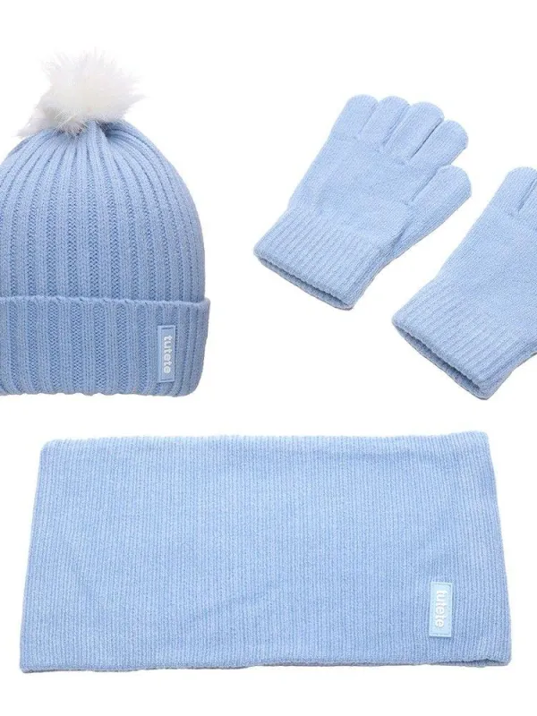 Προϊόν Σετ Σκουφάκι-Γάντι-Κασκόλ Γαλάζιο - Tutete Εικόνα