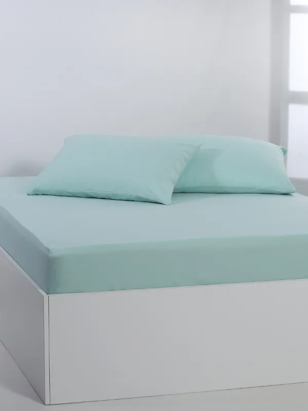 Προϊόν Βαμβακερό σεντόνι essentials (125cm x 200cm + 35cm) misty jade Εικόνα