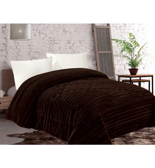 Προϊόν κουβερτοπάπλωμα (220cm x 240cm) ironed καφέ Εικόνα