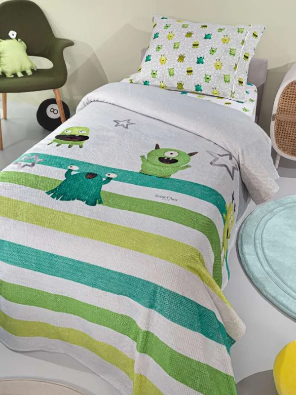 Προϊόν Κουβέρτα Ultrasoft Monsters Lime  Εικόνα
