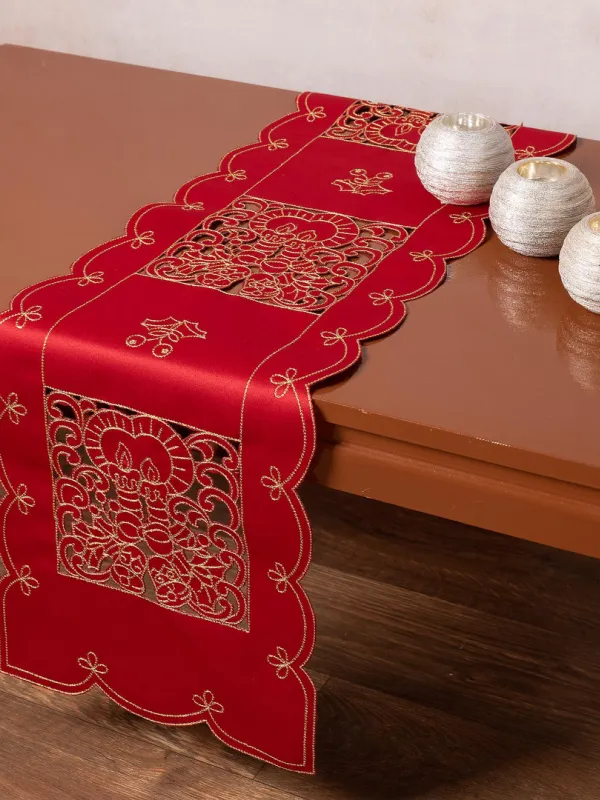 Προϊόν Τραβέρσα χριστουγεννιάτικη 1180 (30cm x 140cm) κόκκινη Εικόνα