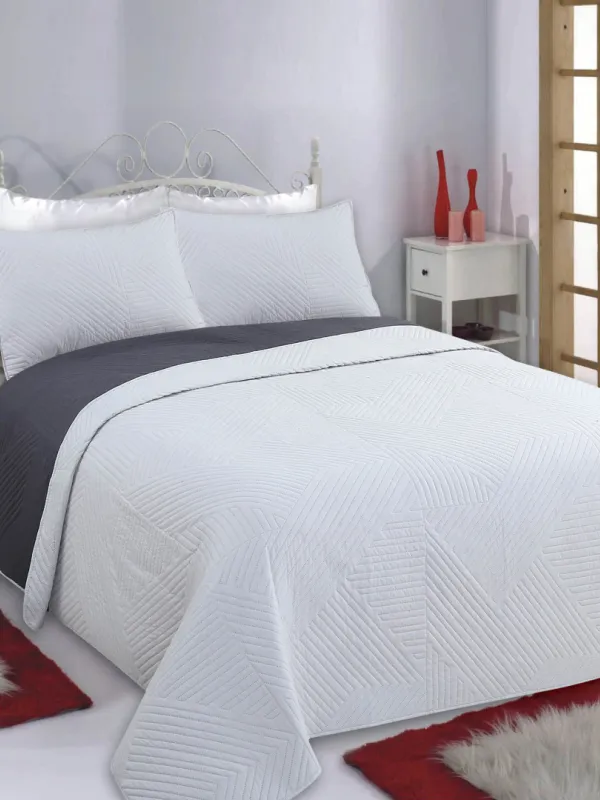 Προϊόν ΚΟΥΒΕΡΛΙ σετ (160cm x 220cm + 1 x 50cm x 70cm) LINES grey/anthracite Εικόνα