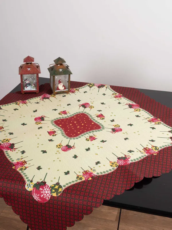 Προϊόν χριστουγεννιάτικο τραπεζομάντηλο (140cm x 180cm) μπάλλες Εικόνα