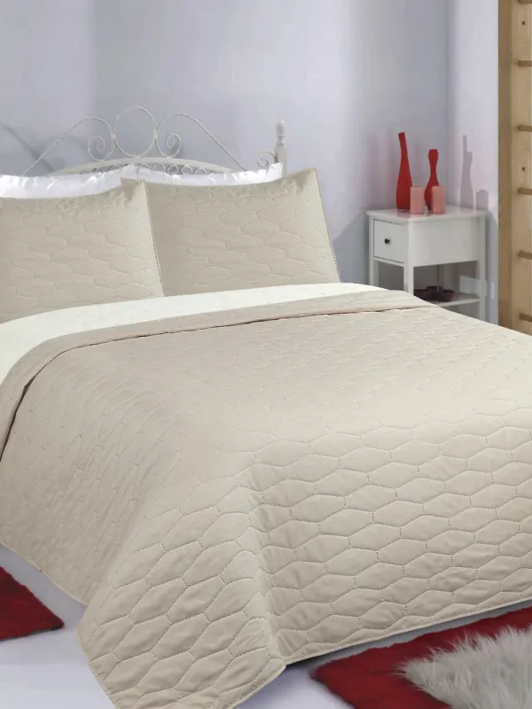 Προϊόν ΚΟΥΒΕΡΛΙ σετ (240cm x 260cm + 2 x 50cm x 70cm) RUBY beige/ivory Εικόνα
