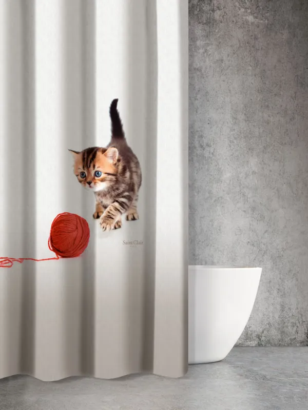 Προϊόν Κουρτίνα Μπάνιου Animal Des 210 με Κρίκους  Εικόνα