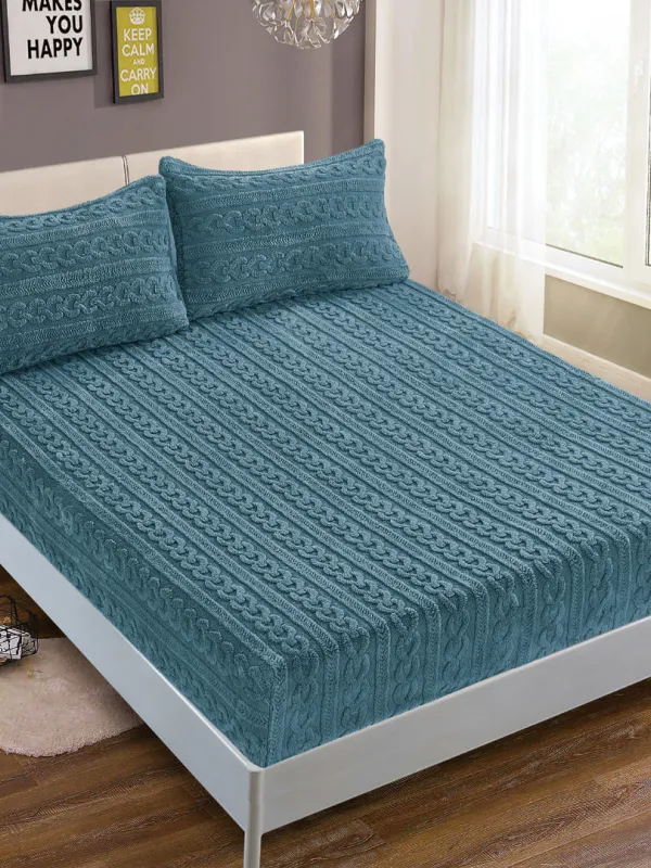 Προϊόν Σεντόνι fleece braid (160cm x 200cm ) ραφ Εικόνα