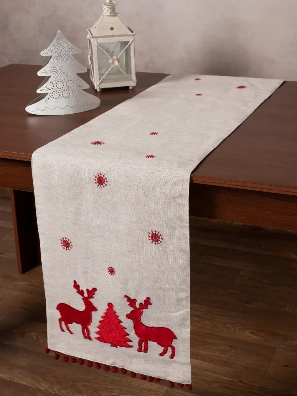 Προϊόν Χριστουγεννιάτικη τραβέρσα NW345 (35cm x 175cm) άμμου Εικόνα