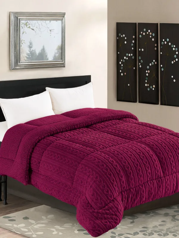 Προϊόν Κουβερτοπάπλωμα braid (170cm x 240cm) μπορντώ Εικόνα