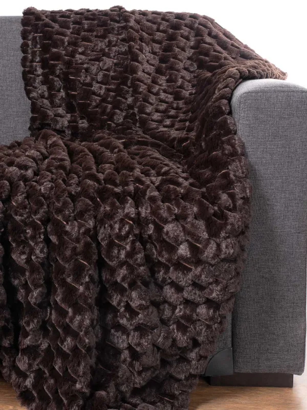 Προϊόν Διακοσμητικό γούνινο ριχτάρι mink (170cm x 220cm) καφέ Εικόνα