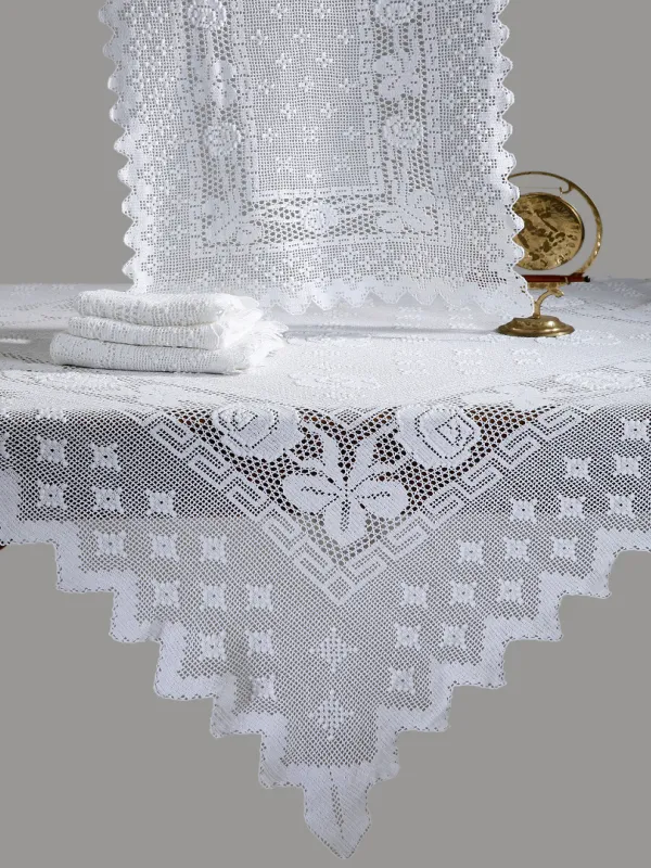 Προϊόν Χειροποίητο πλεκτό μερσεριζέ τραπεζομάντηλο 187 (170cm x 230cm) Εικόνα