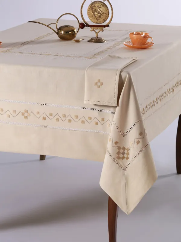 Προϊόν Χειροποίητο τραπεζομάντηλο 5013 (170cm x 270cm) λαδί Εικόνα