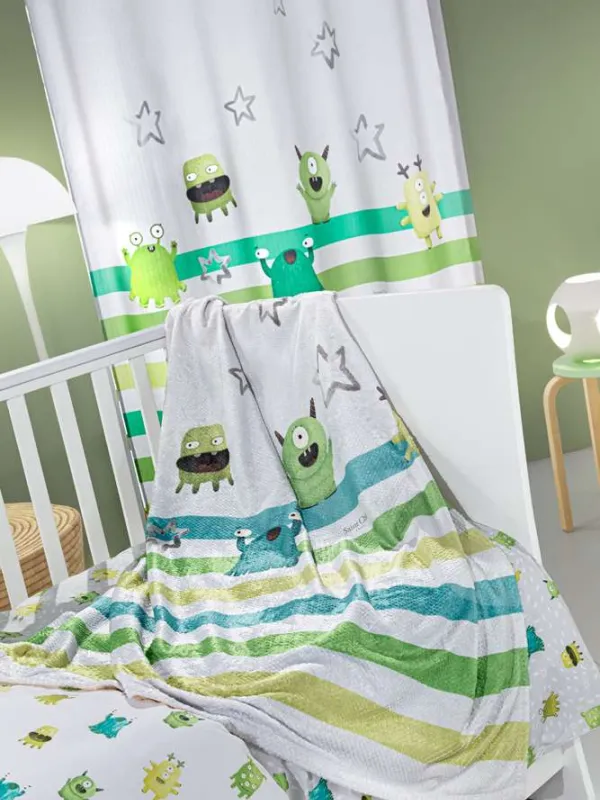Προϊόν Κουβέρτα Bebe Ultrasoft Monsters Lime  Εικόνα