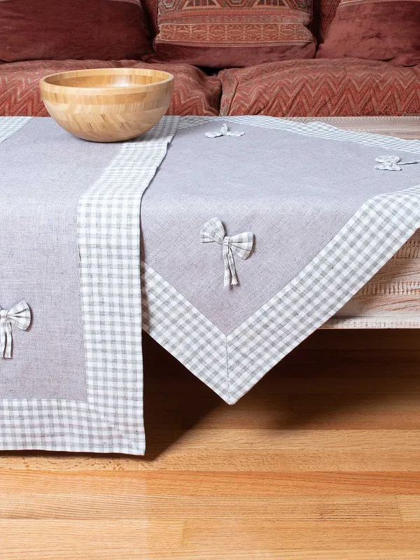 Προϊόν καρέ (90cm x 90cm) bow γκρι Εικόνα