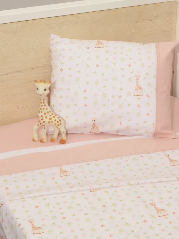 Προϊόν Σεντόνια κούνιας 3 τεμ 110x170 100% βαμβάκι κατωσέντονο με λάστιχο Design 502 Sophie La Girafe Εικόνα