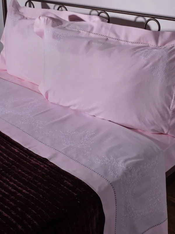 Προϊόν ΧΕΙΡΟΠΟΙΗΤΟ ΣΕΝΤΟΝΙ 624 ΤΕΣΣΑΡΩΝ ΤΕΜΑΧΙΩΝ (225CM X 270CM) ροζ Εικόνα