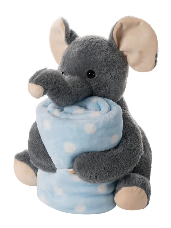 Προϊόν ΒΕΒΕ FLANNEL ΚΟΥΒΕΡΤΑΚΙ (80cm x 120cm) γκρί ελεφαντάκι σιέλ Εικόνα