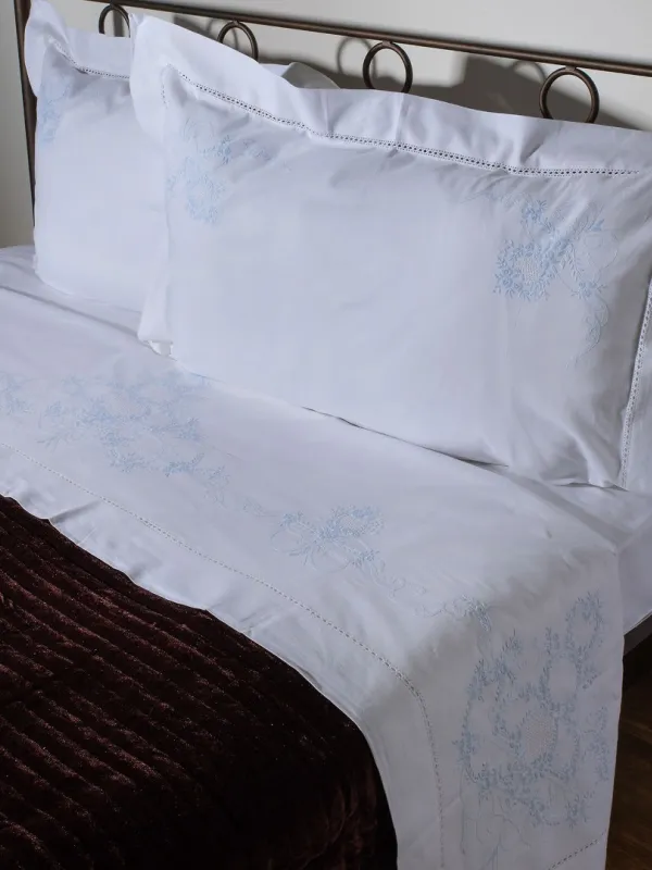 Προϊόν ΧΕΙΡΟΠΟΙΗΤΟ ANEBATO ΣΕΝΤΟΝΙ 2827 ΤΕΣΣΑΡΩΝ ΤΕΜΑΧΙΩΝ (225CM X 270CM) ΛΕΥΚΟ/ΣΙΕΛ Εικόνα