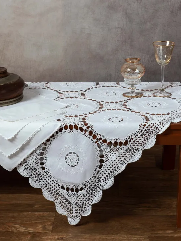 Προϊόν ΒΑΜΒΑΚΕΡΟ ΤΡΑΠΕΖΟΜΑΝΤΗΛΟ ΜΕ ΠΛΕΚΤΟ 371 (170CM X 270CM) Εικόνα