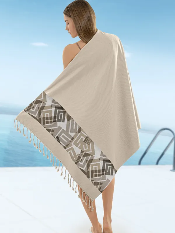 Προϊόν Πετσέτα Θαλάσσης - Παρεό Pestemal 22 Beige  Εικόνα