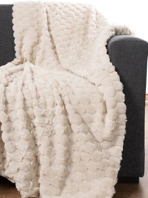 Προϊόν Διακοσμητικό γούνινο ριχτάρι mink (170cm x 220cm) ivory Εικόνα