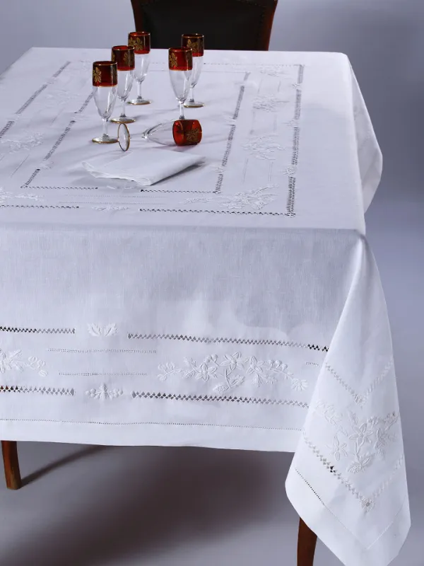 Προϊόν Χειροποίητο τραπεζομάντηλο 717 (170cm x 220cm) λευκό Εικόνα