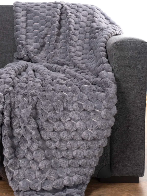 Προϊόν Διακοσμητικό γούνινο ριχτάρι mink (130cm x 160cm) γκρί Εικόνα